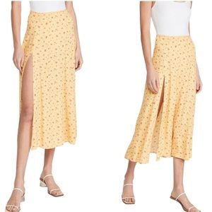 REFORMATION Zoe Side Slit Midi Crepe Skirt in Gwen size 10.